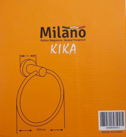 Milano  KIKA Chrome Finish Towel Ring